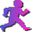 Retro 2D runner game pixel art character